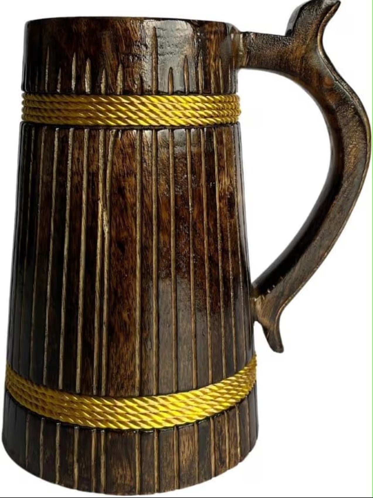 Handcrafted Rustic Mug with Rope Detail (Silver/Gold)