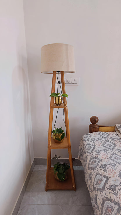 The OakAura Wooden Tripod Floor Lamp