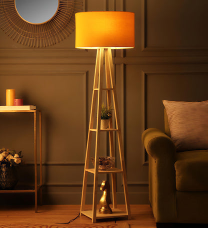 The OakAura Wooden Tripod Floor Lamp