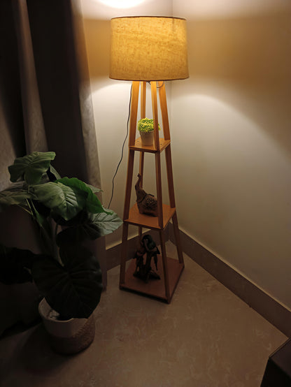 The OakAura Wooden Tripod Floor Lamp