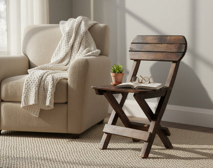 Rustic Handcrafted Wooden Folding Chair