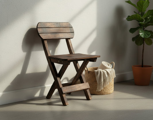 Rustic Handcrafted Wooden Folding Chair