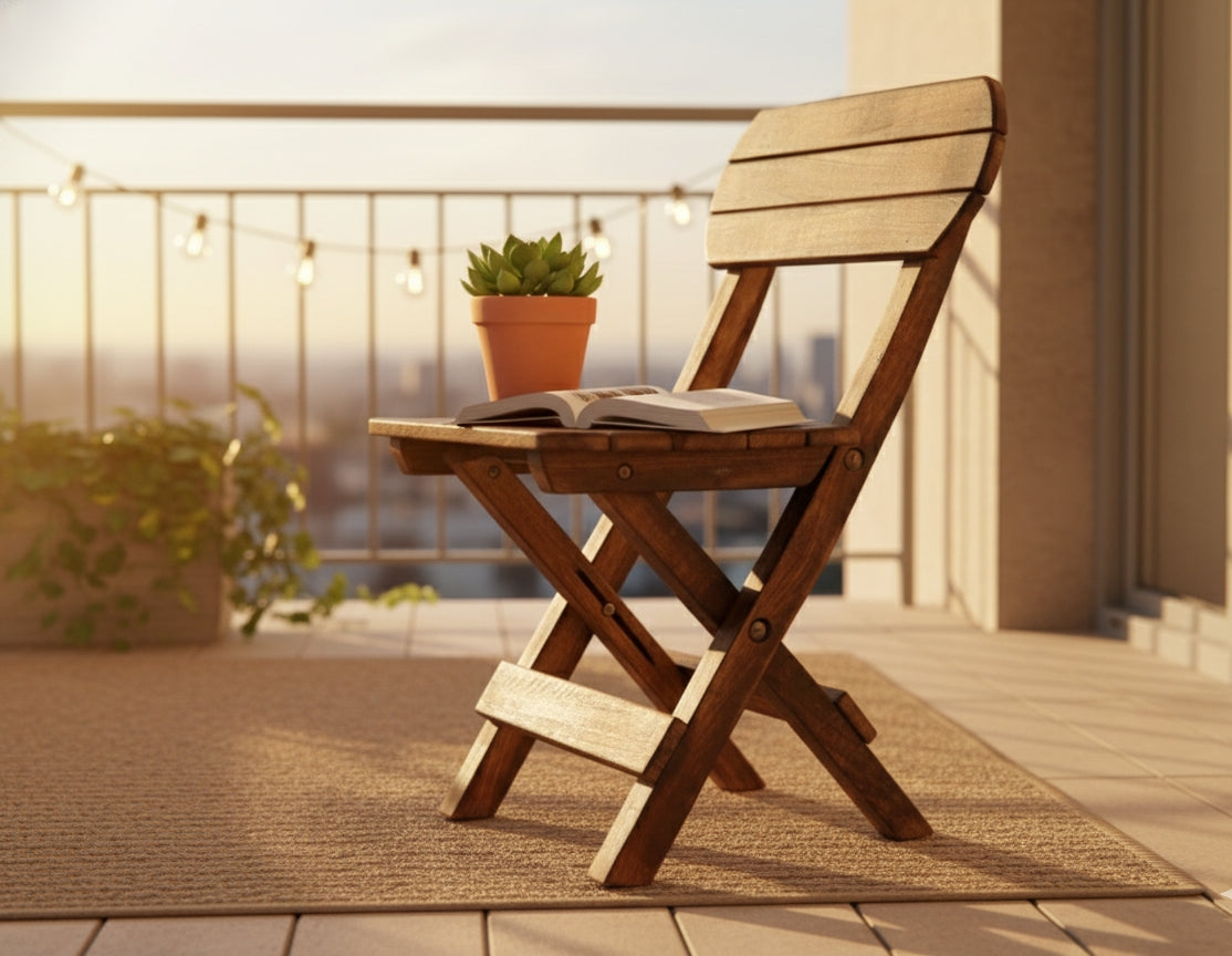 Rustic Handcrafted Wooden Folding Chair